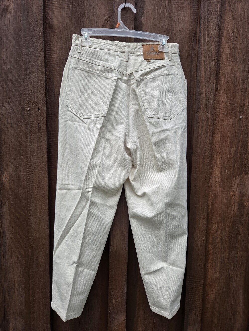 Vintage Lizwear Cream Tapered 100% Cotton Jeans